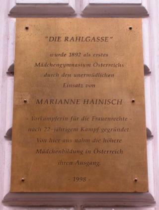 Gedenktafel Marianne Hainisch Gedenktafel Marianne Hainisch